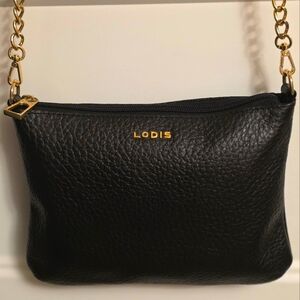 Lodis Black Crossbody Bag with Gold Accents